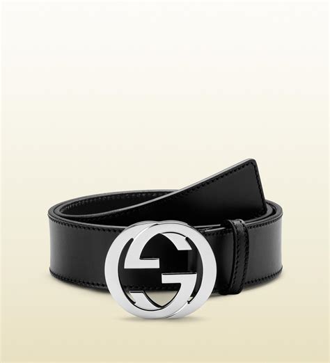 gucci black leather belt with interlocking g buckle|gucci belt with tiger buckle.